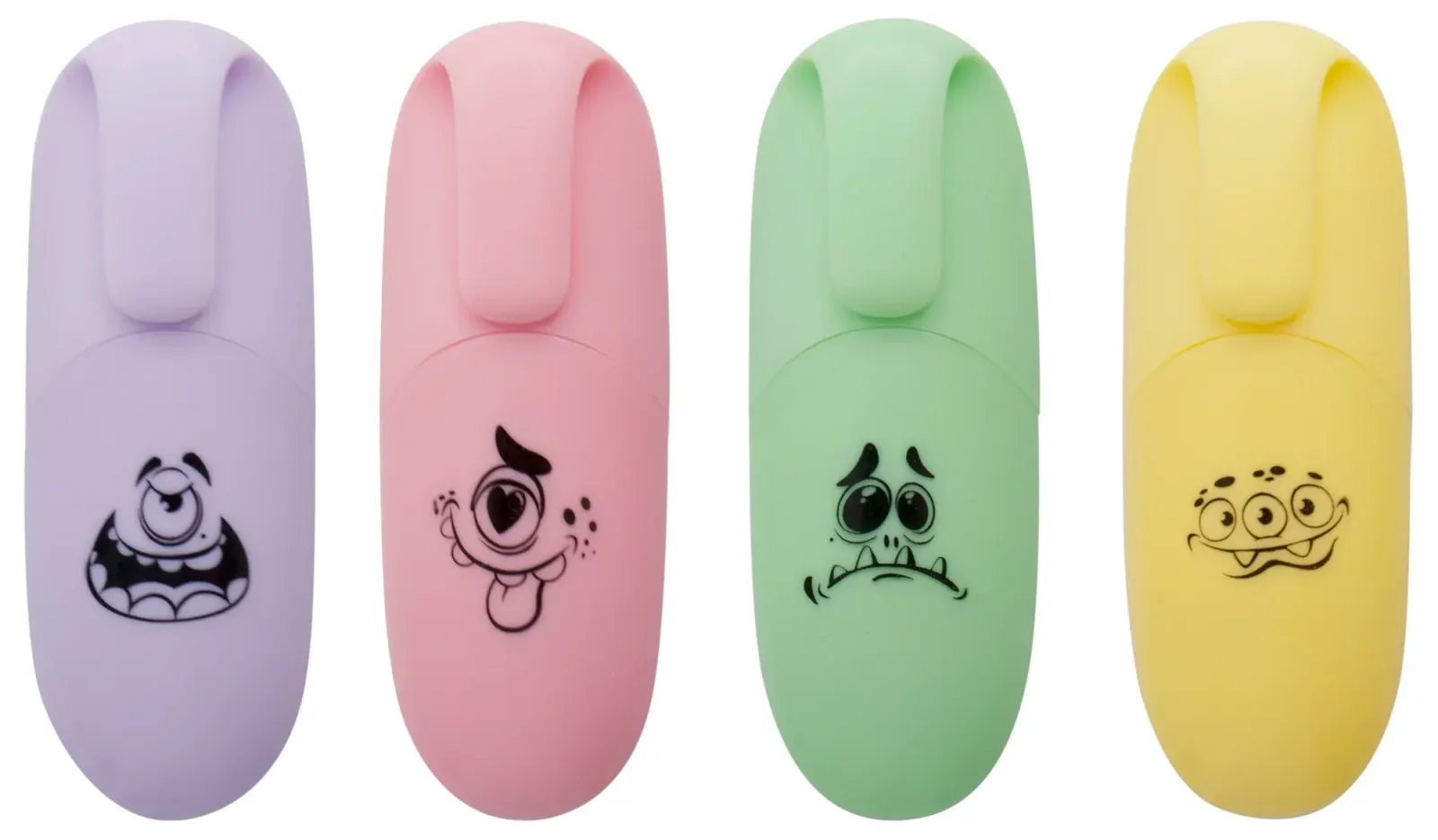 Набор текстовыделителей Silwerhof Monster Pastel 1-4мм 4цв. коробка с европодвесом - фото 4