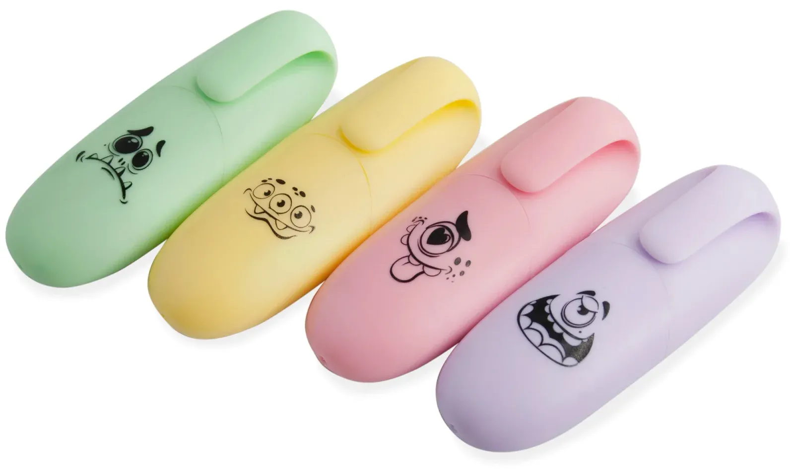 Набор текстовыделителей Silwerhof Monster Pastel 1-4мм 4цв. коробка с европодвесом - фото 6