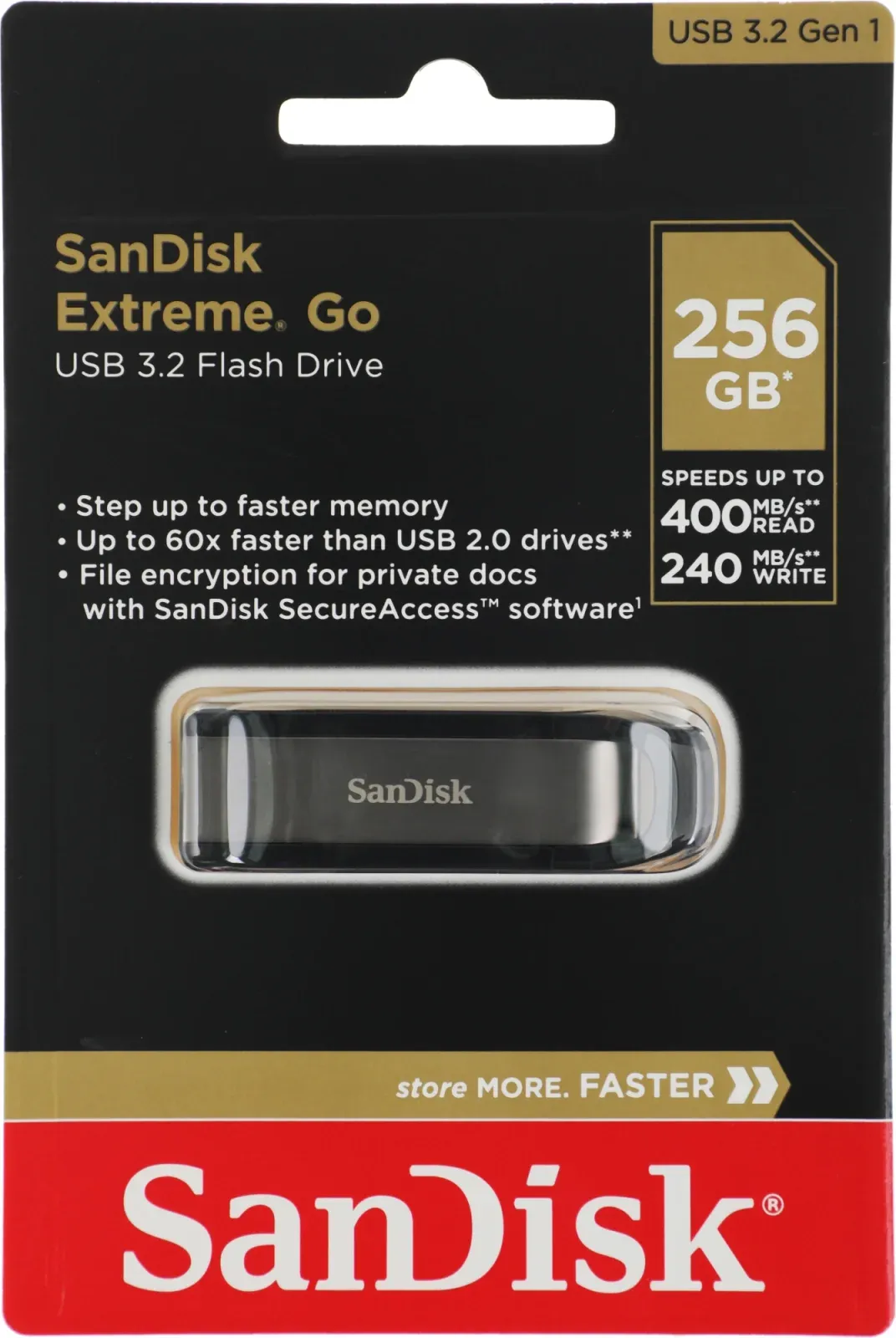Флеш Диск Sandisk 256Gb Extreme Go SDCZ810-256G-G46 USB3.2 черный, 256 ГБ - фото 5