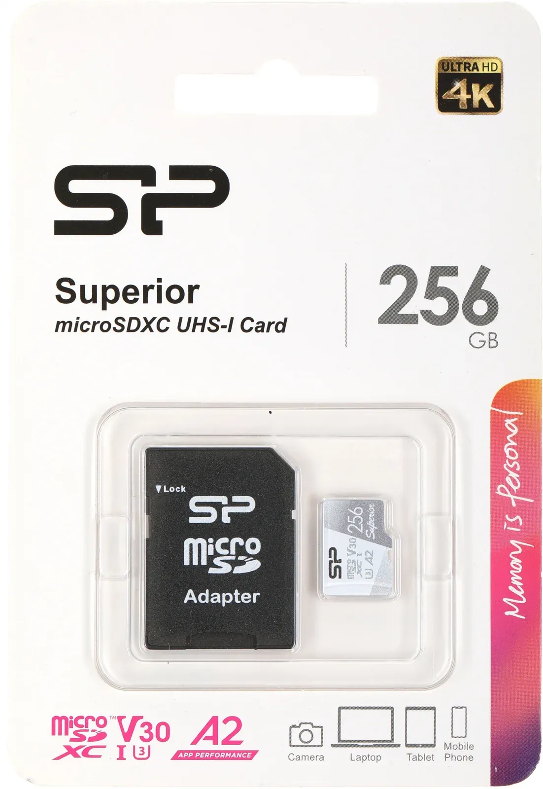 Флеш карта microSDXC 256GB Silicon Power SP256GBSTXDA2V20SP Superior + adapter - фото 3