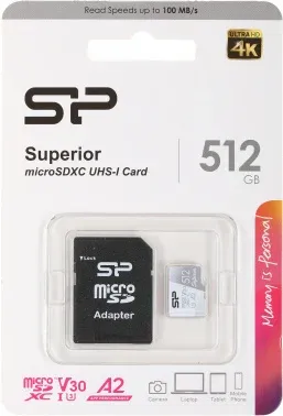 Флеш карта microSDXC 512GB Silicon Power SP512GBSTXDA2V20SP Superior + adapter - фото 6