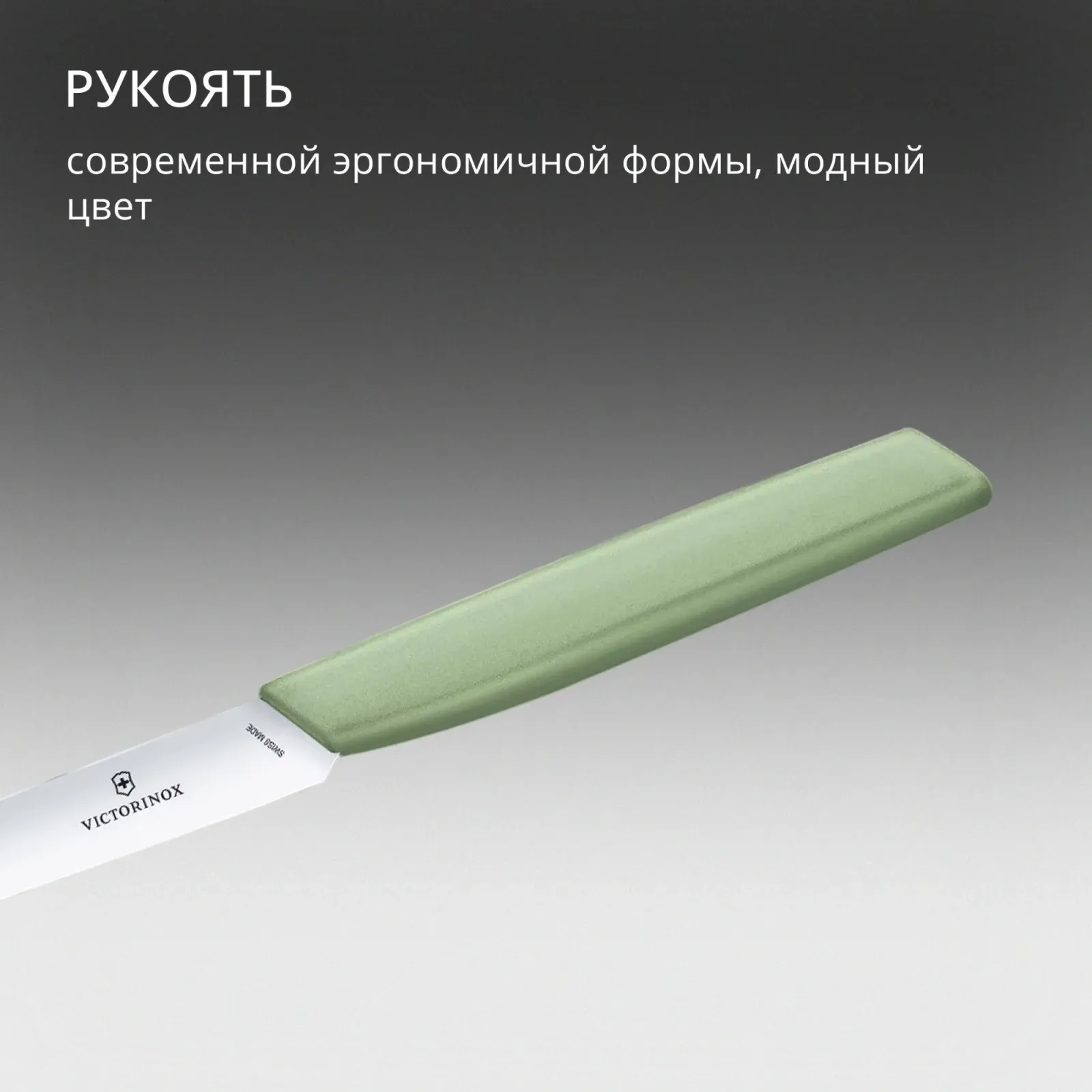 Нож кухонный Victorinox Swiss Modern 6.9006.1042 стальной универсальный лезв.100мм прямая заточка зеленый - фото 8