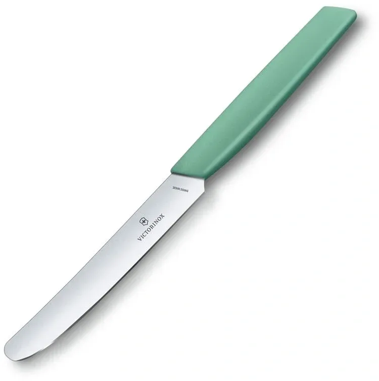 Нож кухонный Victorinox Swiss Modern 6.9006.1141 стальной столовый лезв.110мм прямая заточка мятный - фото 3