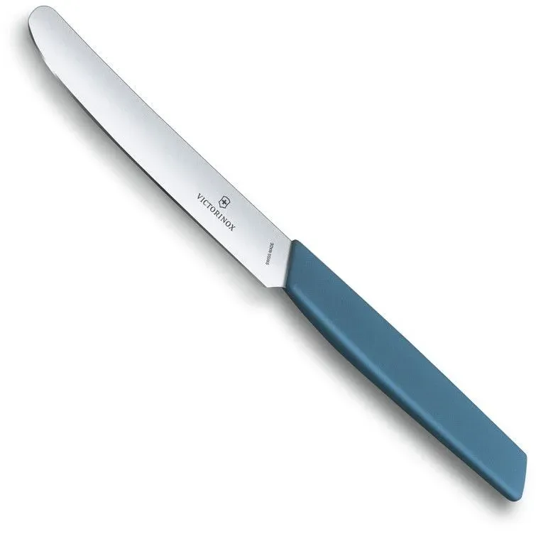 Нож кухонный Victorinox Swiss Modern 6.9006.112 стальной столовый лезв.110мм прямая заточка синий - фото 4