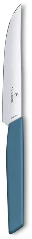 Нож кухонный Victorinox Swiss Modern 6.9006.122 стальной столовый для стейка лезв.120мм прямая заточка синий - фото 2