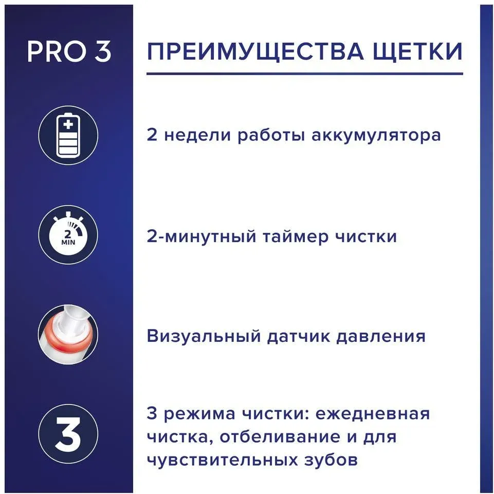 Зубная щетка электрическая Oral-B Pro 3/D505.513.3 CrossAction голубой - фото 5