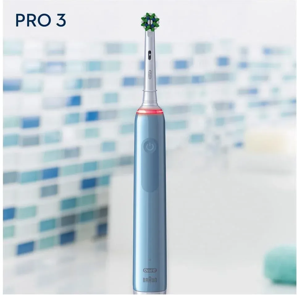 Зубная щетка электрическая Oral-B Pro 3/D505.513.3 CrossAction голубой - фото 7