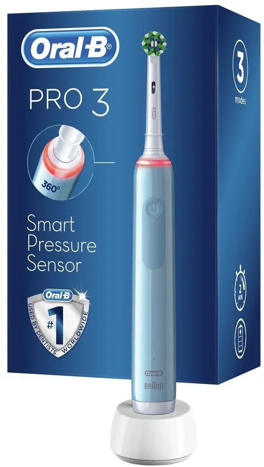 Зубная щетка электрическая Oral-B Pro 3/D505.513.3 CrossAction голубой - фото 8