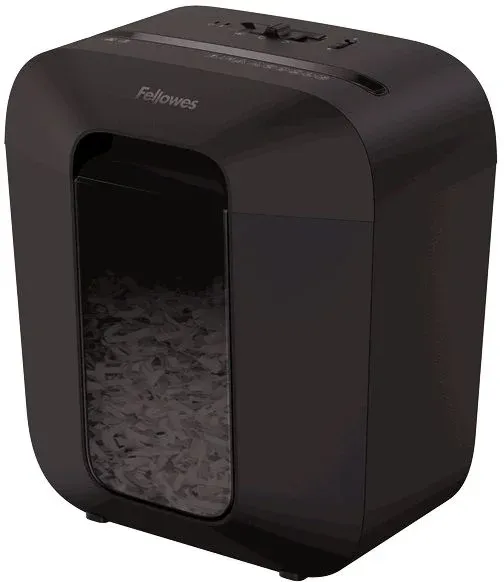 Шредер Fellowes PowerShred LX25 черный секр.P-4 фрагменты 6лист. 11.5лтр. скрепки скобы пл.карты - фото 2