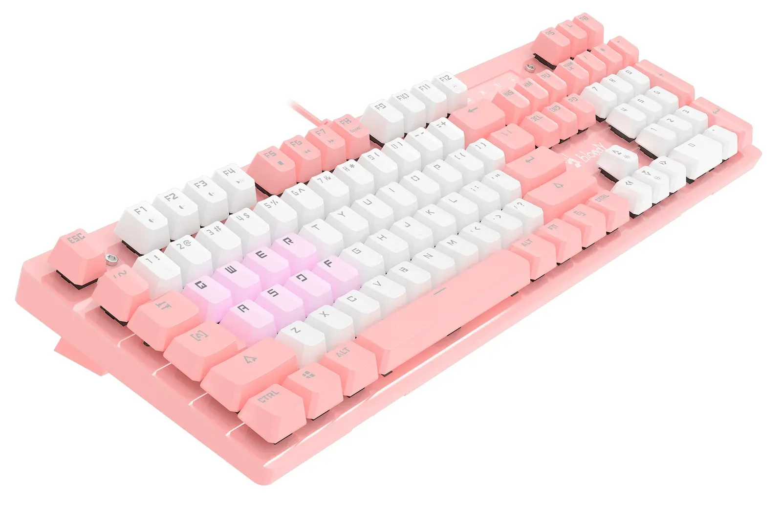 Клавиатура A4Tech B800 Dual Color механическая белый/белый USB for gamer LED B800 PINK кабель 1.8м - фото 1