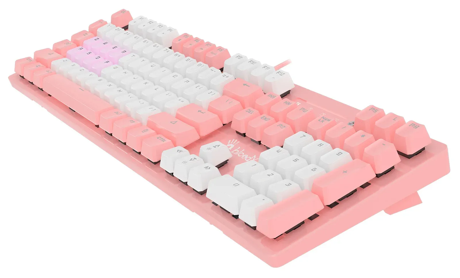 Клавиатура A4Tech B800 Dual Color механическая белый/белый USB for gamer LED B800 PINK кабель 1.8м - фото 2