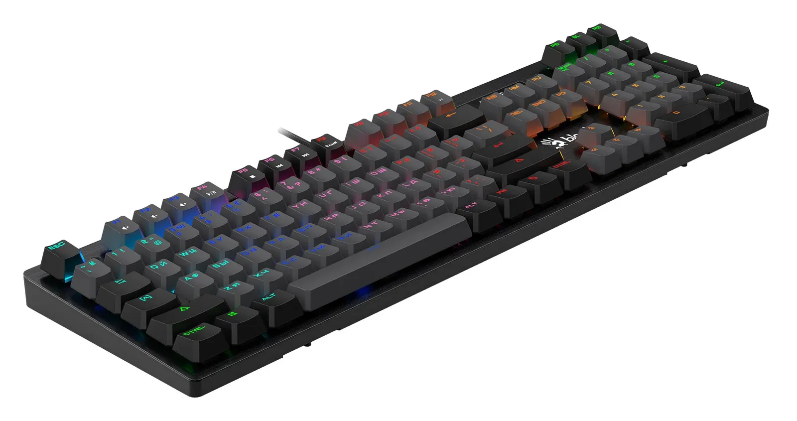 Клавиатура A4Tech B820R Dual Color механическая черный/серый USB for gamer LED B820R GREY BLUE SWITCH кабель 1.8м - фото 3