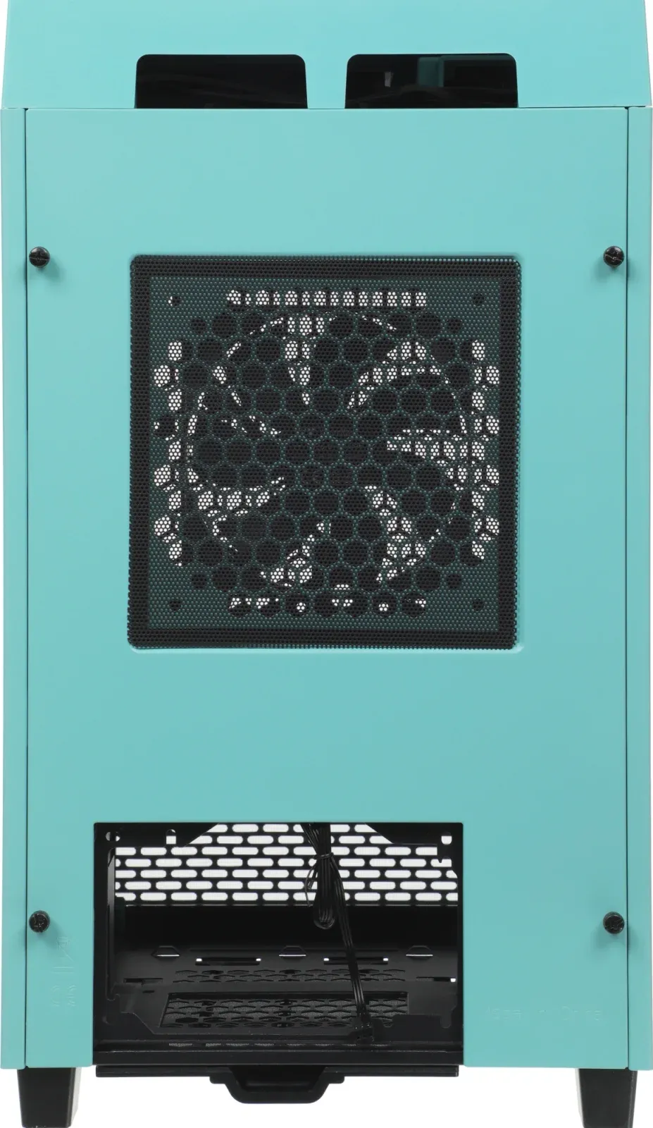 Корпус Thermaltake The Tower 100 Turquoise голубой без БП miniITX 1x120mm 3x140mm 2xUSB3.0 audio bott PSU - фото 4