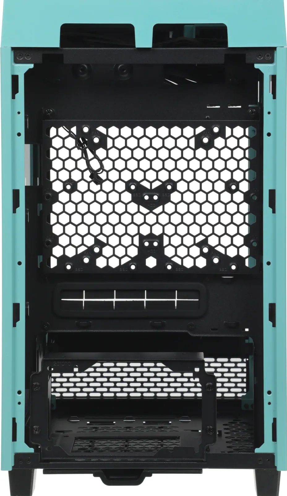 Корпус Thermaltake The Tower 100 Turquoise голубой без БП miniITX 1x120mm 3x140mm 2xUSB3.0 audio bott PSU - фото 5