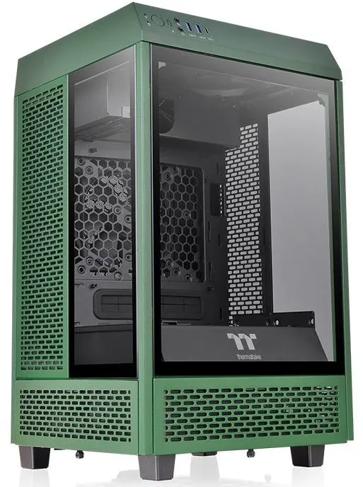 Корпус Thermaltake The Tower 100 Racing зеленый без БП miniITX 1x120mm 3x140mm 2xUSB3.0 audio bott PSU - фото 2