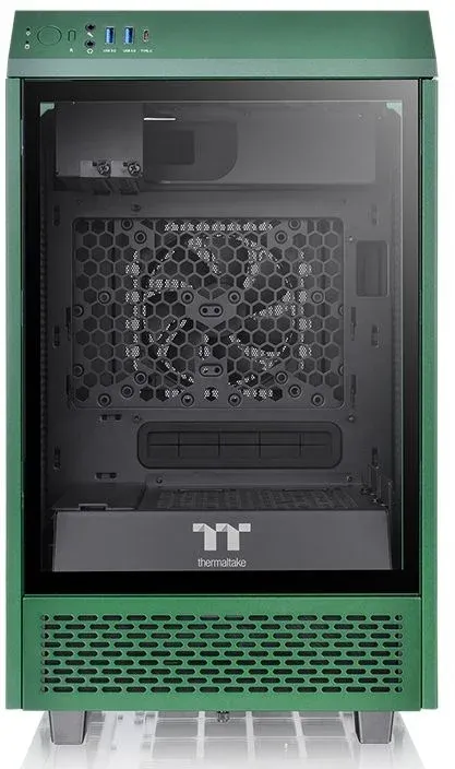 Корпус Thermaltake The Tower 100 Racing зеленый без БП miniITX 1x120mm 3x140mm 2xUSB3.0 audio bott PSU - фото 4