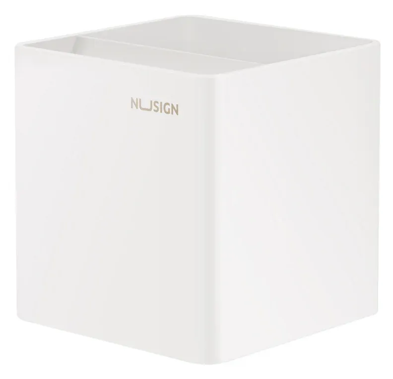 Подставка Deli ENS011WHITE Nusign 2отд. для письменных принадлежностей 84х84х86мм белый пластик - фото 4