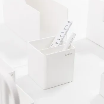 Подставка Deli ENS011WHITE Nusign 2отд. для письменных принадлежностей 84х84х86мм белый пластик - фото 7