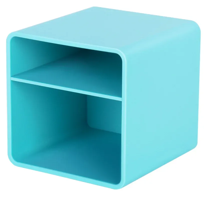 Подставка Deli ENS011blue Nusign 2отд. для письменных принадлежностей 84х84х86мм синий пластик - фото 2