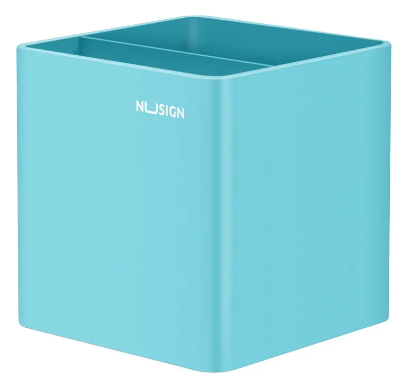 Подставка Deli ENS011blue Nusign 2отд. для письменных принадлежностей 84х84х86мм синий пластик - фото 5