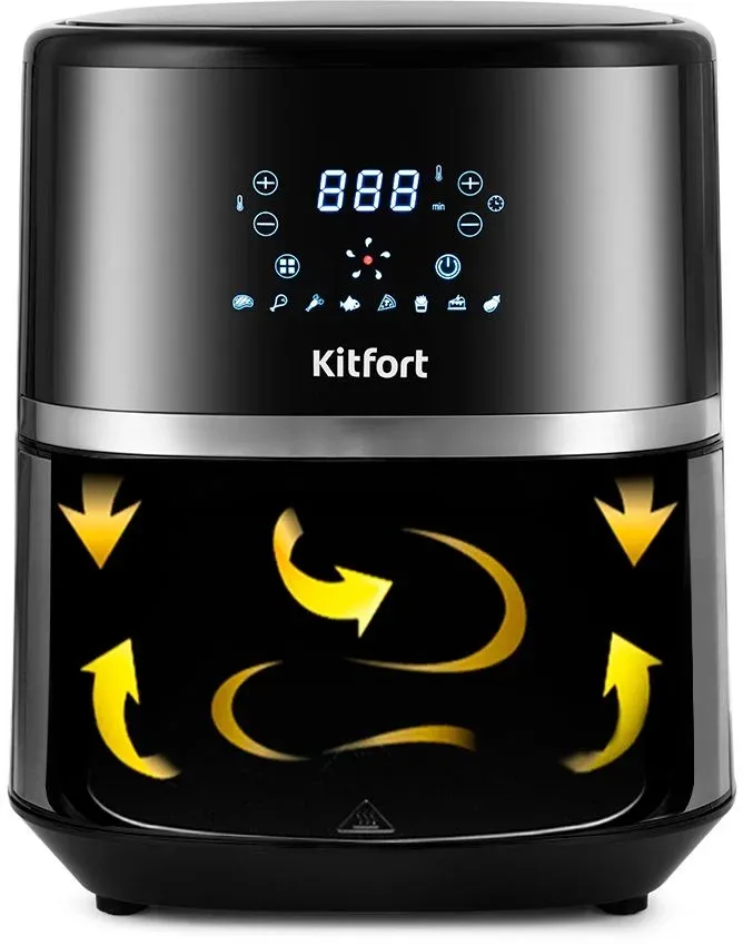 Аэрогриль Kitfort КТ-2221 3.3л 1500Вт черный/серебристый - фото 4