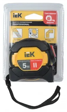 Рулетка строительная IEK Professional TIR10-3-005 дл.полотна 5м изм.шкала в см зацеп двусторонний желтый/черный - фото 5