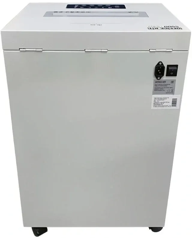 Шредер Office Kit S500 белый секр.P-5 фрагменты 17лист. 50лтр. скрепки скобы пл.карты CD - фото 8