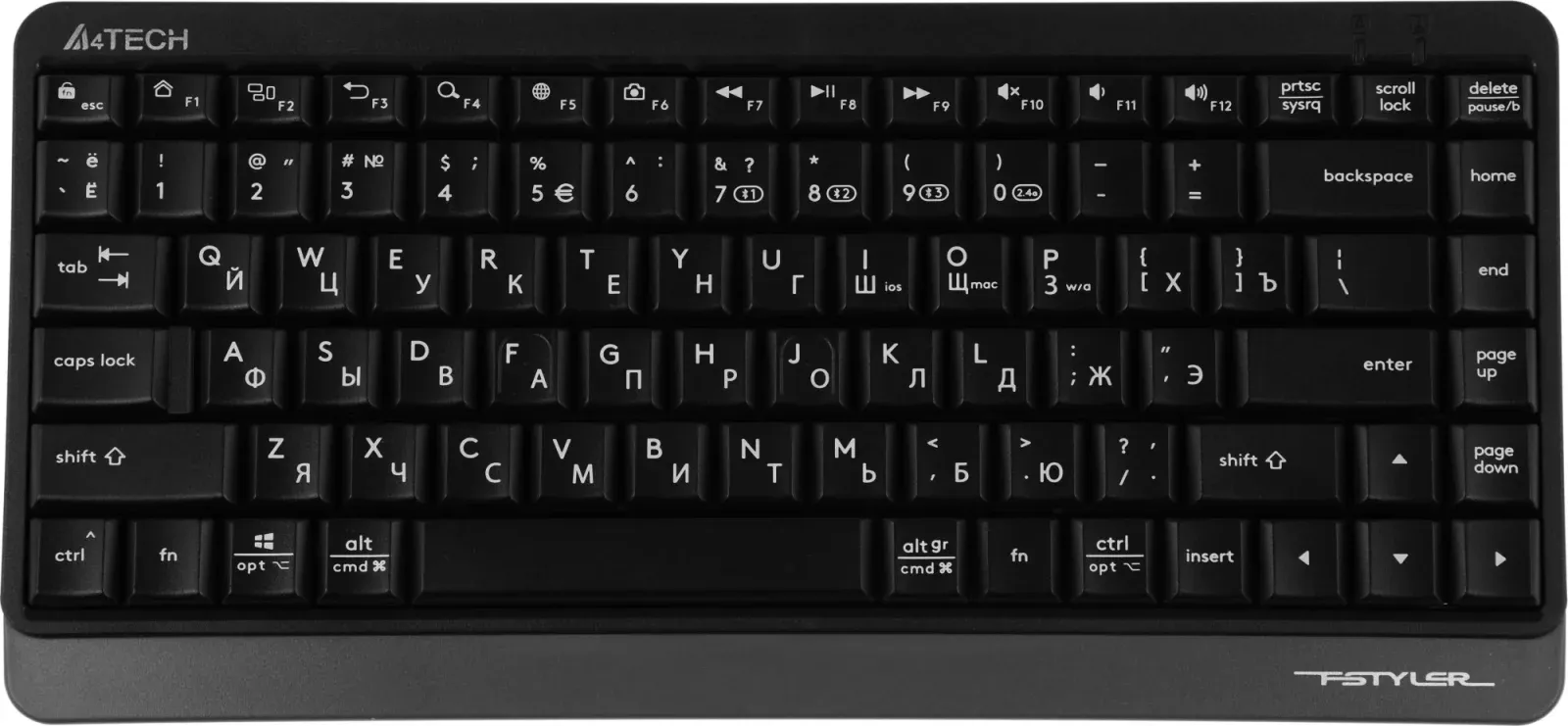 Клавиатуры A4TECH FBK11 черный/серый - фото 2
