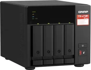 Сетевое хранилище NAS Qnap TS-473A-8G 4-bay настольный Ryzen V1500B, черный - фото 5