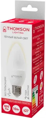 Лампа светодиодная Thomson TH-B2023 10Вт цок.:E27 свеча 220B св.свеч.бел.теп. Candle упак.:1шт - фото 6