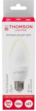 Лампа светодиодная Thomson TH-B2023 10Вт цок.:E27 свеча 220B св.свеч.бел.теп. Candle упак.:1шт - фото 8