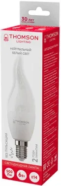 Лампа светодиодная Thomson TH-B2026 6Вт цок.:E14 свеча 220B св.свеч.бел.нейт. Tail Candle - фото 6
