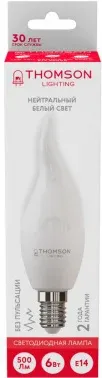 Лампа светодиодная Thomson TH-B2026 6Вт цок.:E14 свеча 220B св.свеч.бел.нейт. Tail Candle - фото 8
