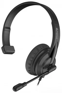 Наушники с микрофоном A4Tech HU-11 черный 2м накладные USB оголовье HU-11/USB/BLACK - фото 6