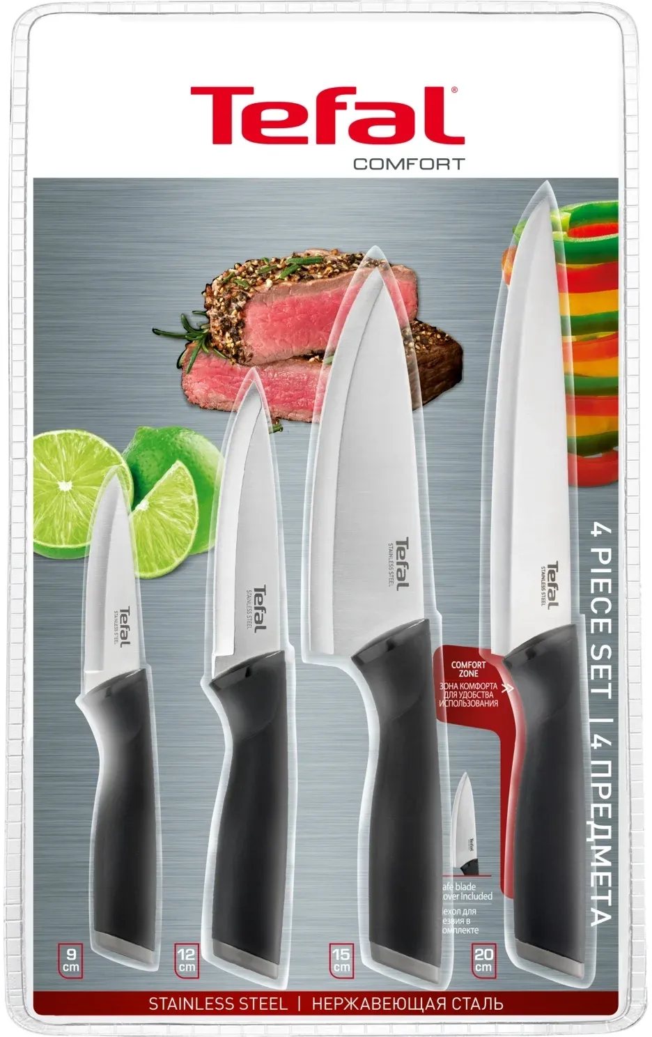 Набор ножей кухон. Tefal K221S475 2100121761 компл.:4предм. черный - фото 7