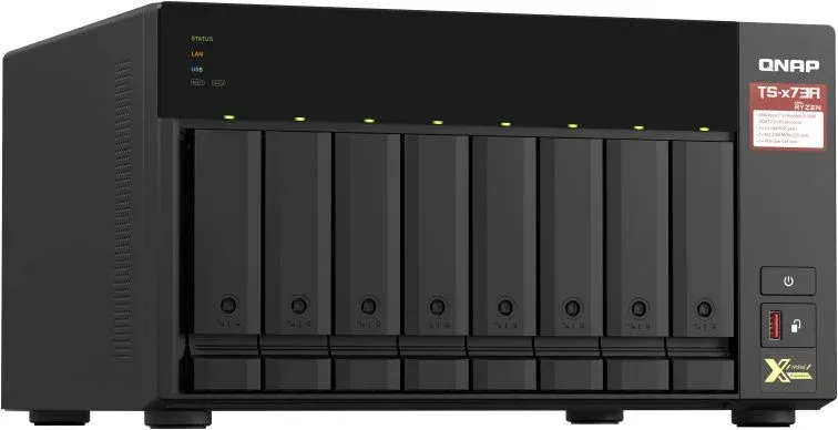 Сетевое хранилище NAS Qnap TS-873A-8G 8-bay настольный Ryzen V1500B, черный - фото 2