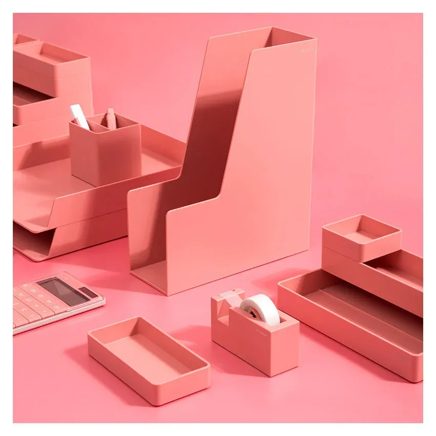 Лоток вертикальный Deli ENS022PINK Nusign для бумаг A4 розовый пластик - фото 3