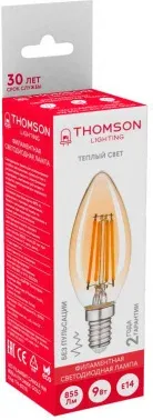 Лампа филам. Thomson Filament TH-B2115 9Вт цок.:E14 свеча 220B св.свеч.бел.теп. Candle упак.:1шт - фото 5