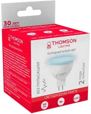 Лампа светодиодная Thomson TH-B2321 4Вт цок.:GU5.3 рефлек. 220B св.свеч.бел.хол. MR16 упак.:1шт - фото 6