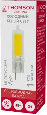 Лампа светодиодная Thomson TH-B4219 4Вт цок.:G4 капсул. 220B св.свеч.бел.хол. упак.:1шт - фото 6