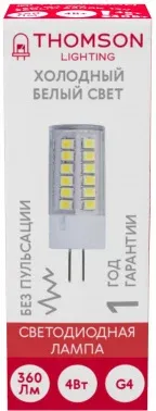 Лампа светодиодная Thomson TH-B4227 4Вт цок.:G4 капсул. 12B св.свеч.бел.хол. упак.:1шт - фото 7