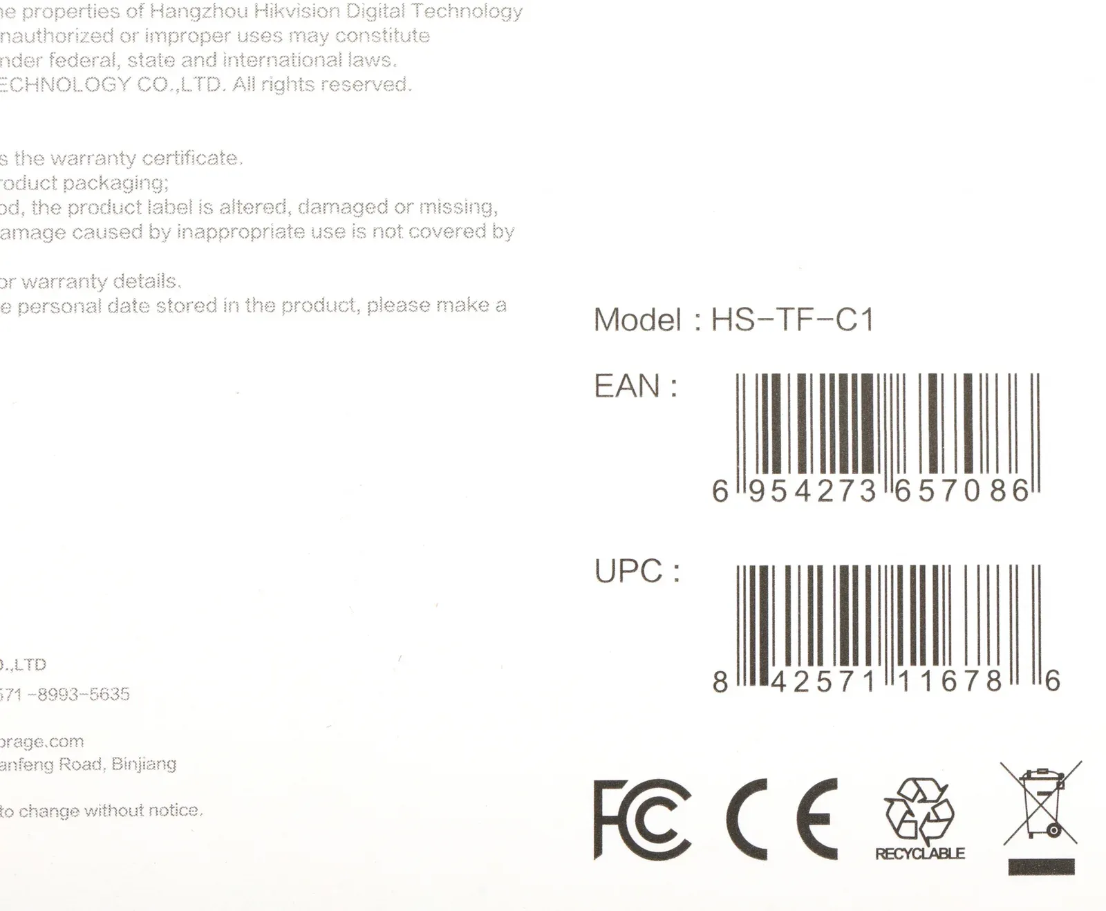 Флеш карта microSDHC 16GB Hikvision HS-TF-C1STD/16G/Adapter + adapter - фото 3