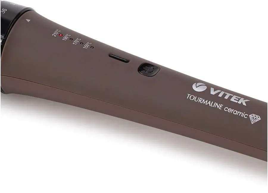 Щипцы Vitek VT-2521 70Вт коричневый макс.темп.:210С покрытие:титаново-турмалиновое - фото 2