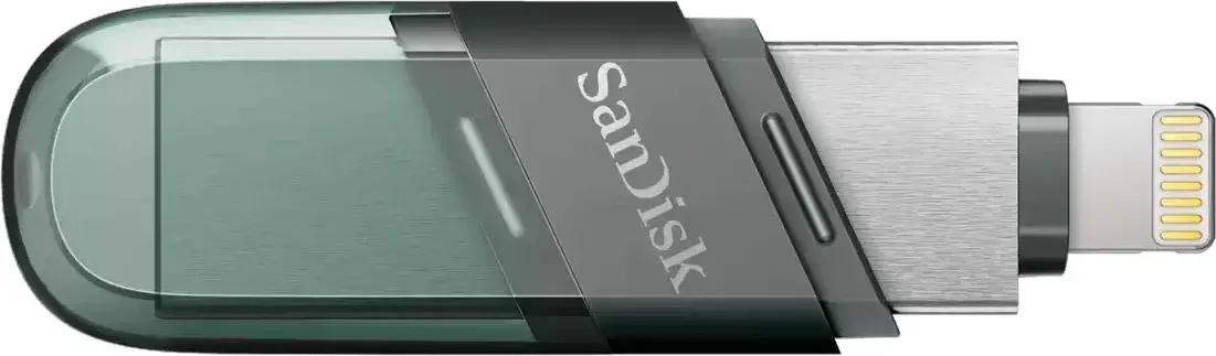 Флеш Диск Sandisk 64Gb iXpand Flip SDIX90N-064G-GN6NN USB3.1 зеленый/серебристый, 64 ГБ - фото 2