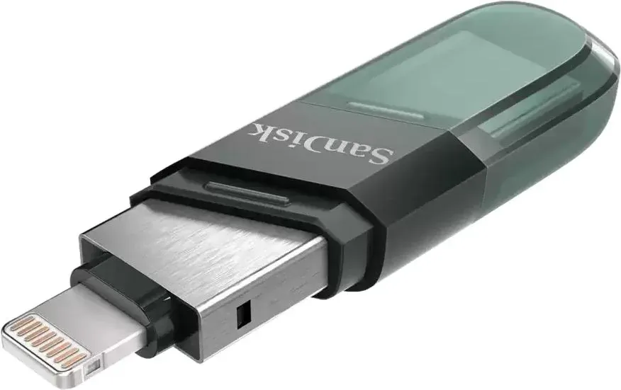 Флеш Диск Sandisk 64Gb iXpand Flip SDIX90N-064G-GN6NN USB3.1 зеленый/серебристый, 64 ГБ - фото 4
