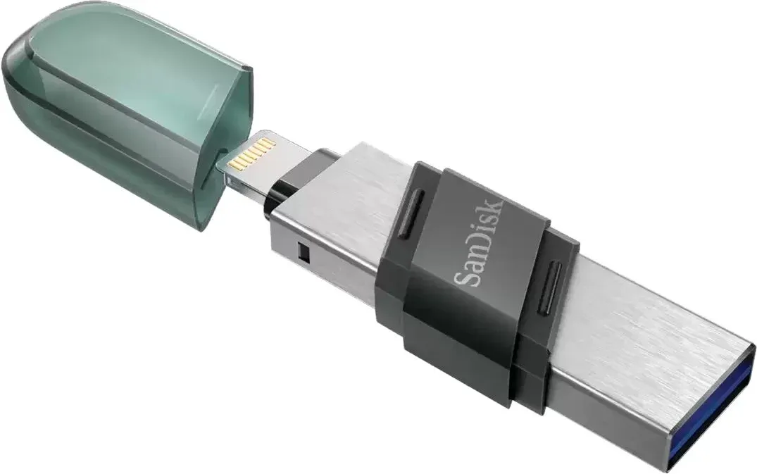 Флеш Диск Sandisk 64Gb iXpand Flip SDIX90N-064G-GN6NN USB3.1 зеленый/серебристый, 64 ГБ - фото 5