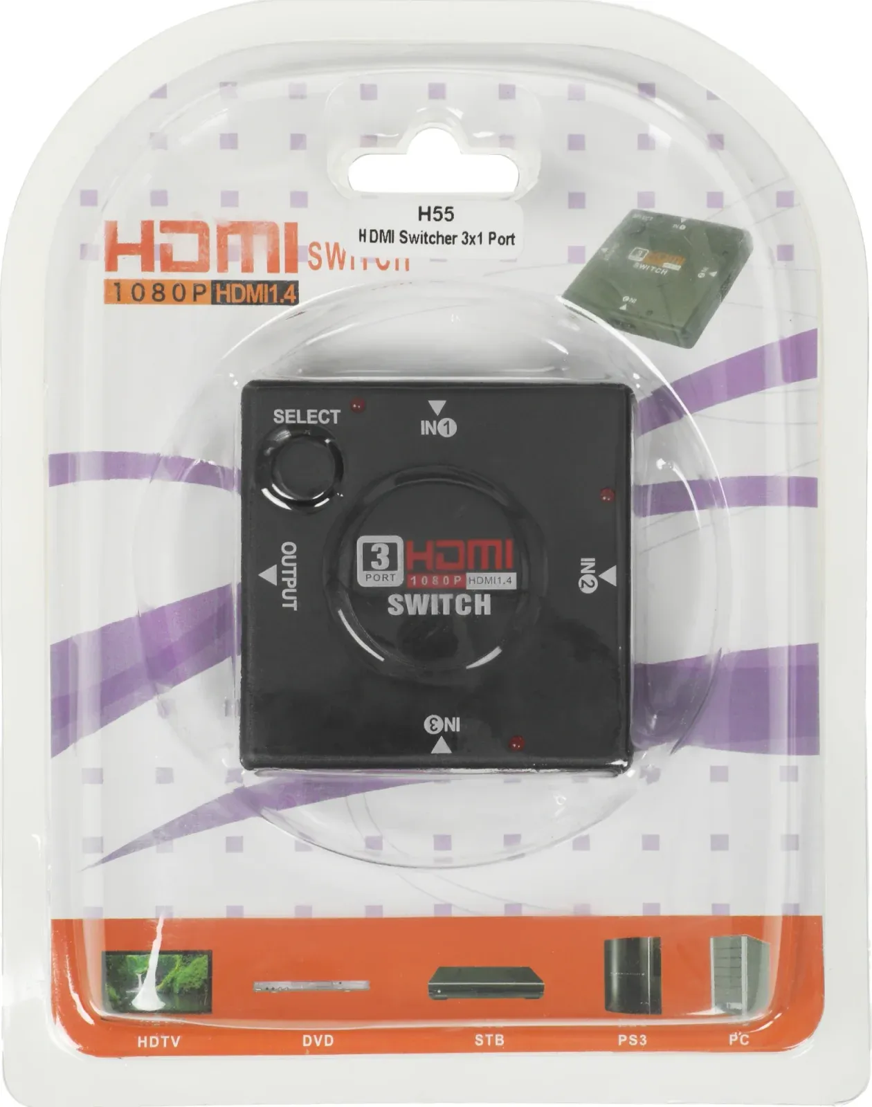 Переключатель аудио-видео Premier HDMI f/HDMI f/HDMI f черный 7003 - фото 7