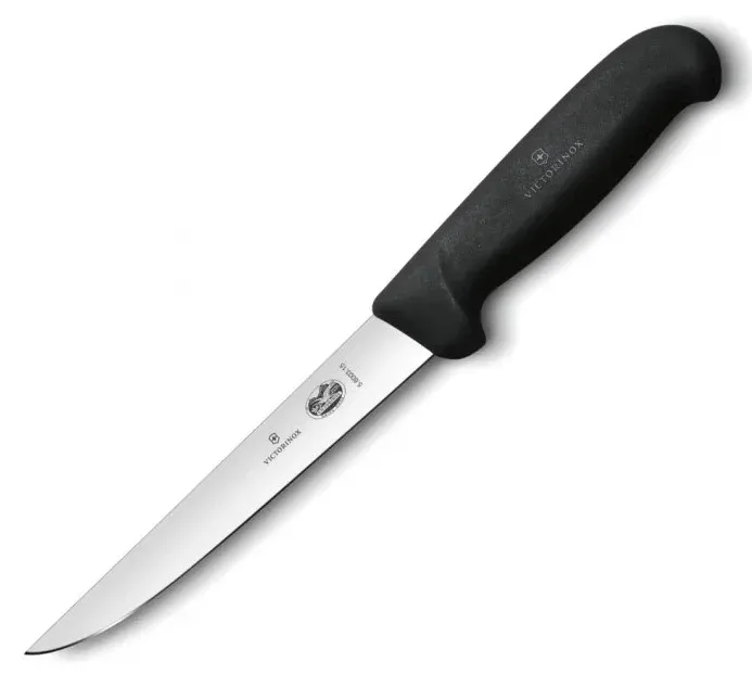 Нож кухонный Victorinox Fibrox 5.6003.15 стальной обвалочный лезв.150мм прямая заточка черный - фото 1
