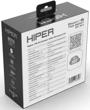 Гарнитура внутриканальные Hiper TWS Smart IoT M1 серый беспроводные bluetooth в ушной раковине HTW-M10 - фото 7
