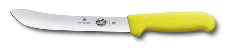 Нож Victorinox Fibrox 5.7608.18L стальной для забоя/разделки лезв.180мм прямая заточка желтый - фото 1